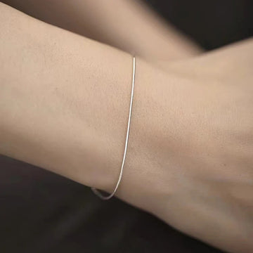 925 Silver Plated Snake Bone Chain Fine Bracelet Women's Jewelry