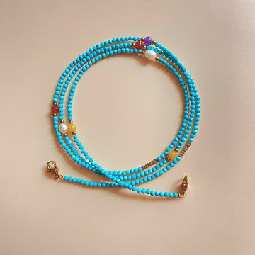 Natural Stylish Turquoise Glasses Chain, Necklace & Earphone Holder