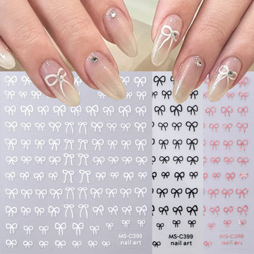 New Bow Nail Art Sticker Ribbon Butterfly Internet Celebrity Japanese Simple Adhesive Nail Sticker