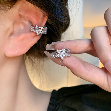 Zircon Star Earbone Clip Fashion Earrings Without Pierced Ears for Women