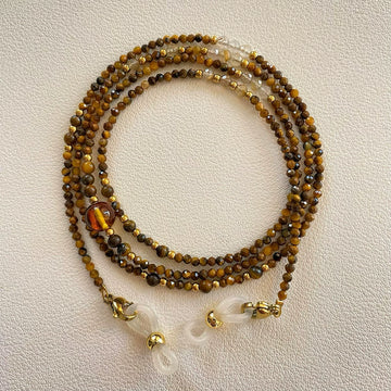 Natural Tiger Eye Glasses Chain, Necklace & Earphone Holder
