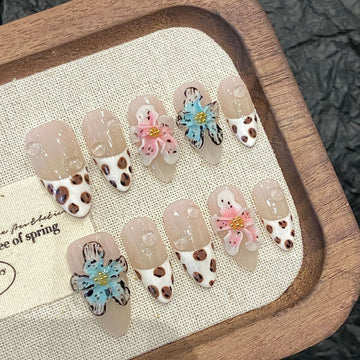Demon's Flower -Carved Press-On Nails