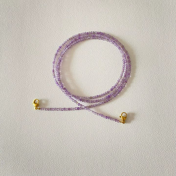 Natural Amethyst Beaded Glasses Chain, Necklace & Earphone Holder