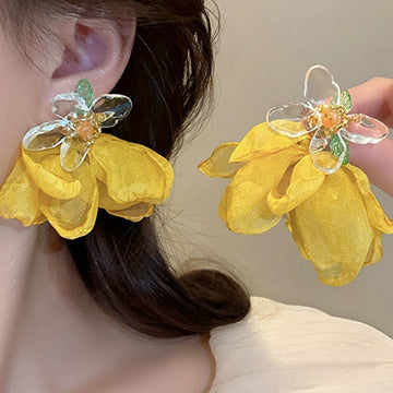 Yellow Flower Fashion Earrings 2025 New Holiday Travel Handmade Earrings
