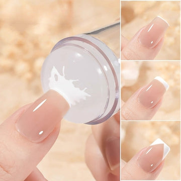 Silicone Nail Stamper for French Manicure with Cap, Nail Art Stamping Tool