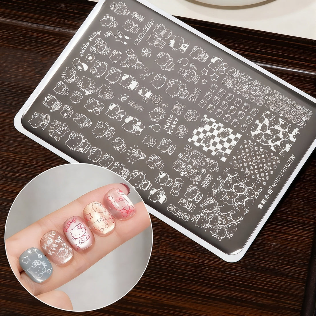 1pc Hello Kitty Cartoon Nail Stamping Plate for Nail Art Design