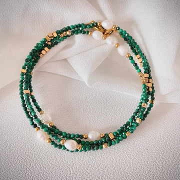 Natural Malachite Glasses Chain,Necklace & Earphone Holder