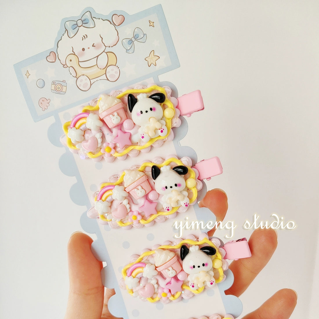 Kawaii Handcrafted Cream Glue Hair Accessory