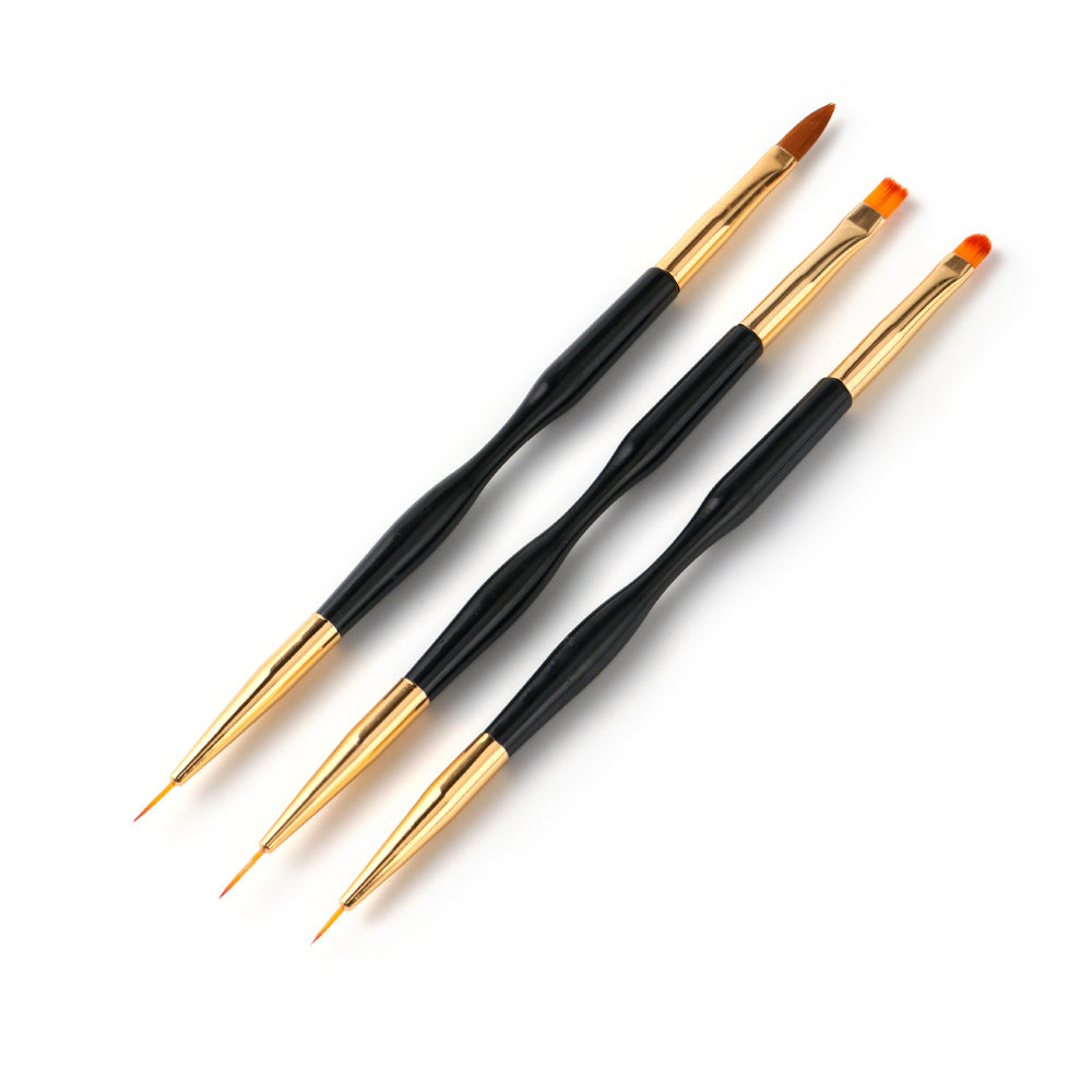 3-Piece Black Striping Brush Set