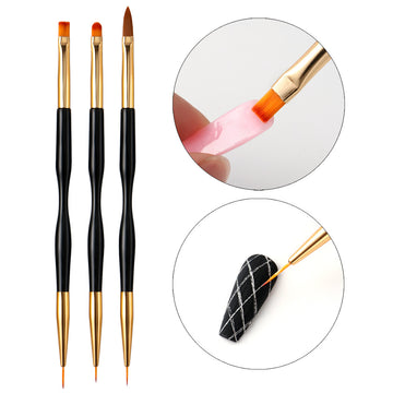 3-Piece Black Striping Brush Set