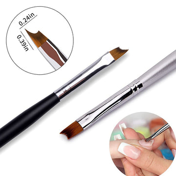 French Half-Moon Nail Art Brush – Angled Tip (Black Handle)