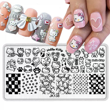 Cartoon Nail Stamping Plate – Kuromi & Kitty Print Design for Beginners