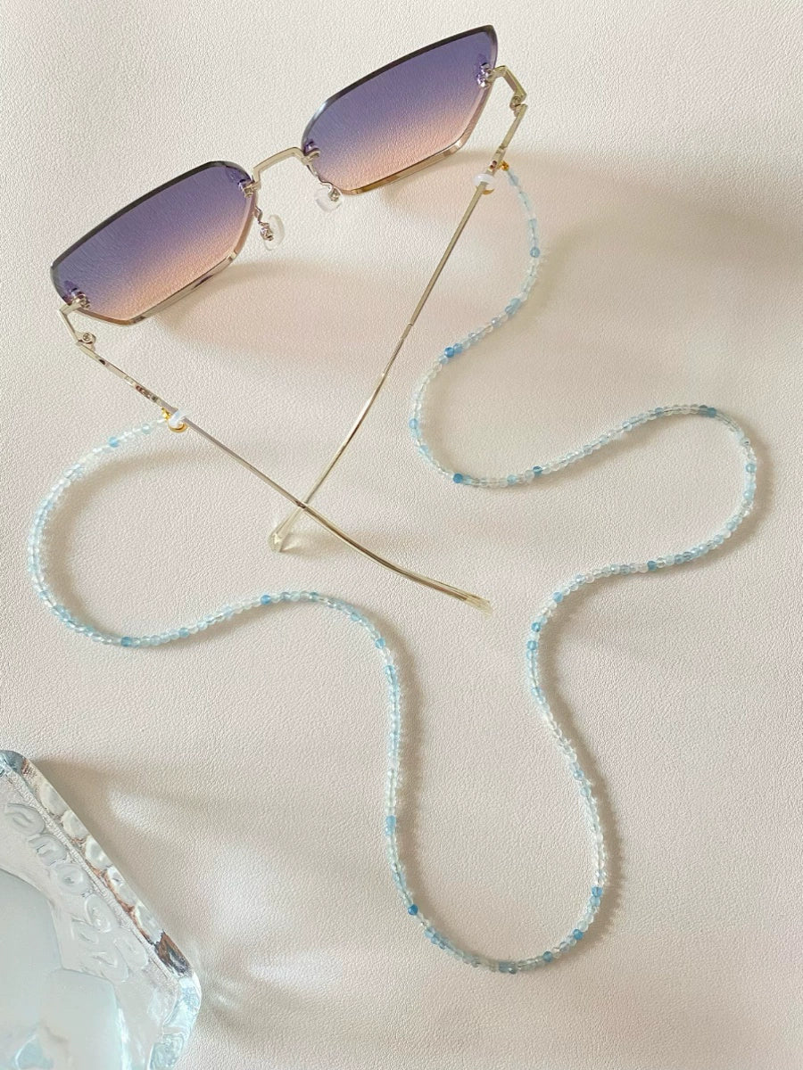 Natural Aquamarine Glasses Chain, Necklace & Earphone Holder