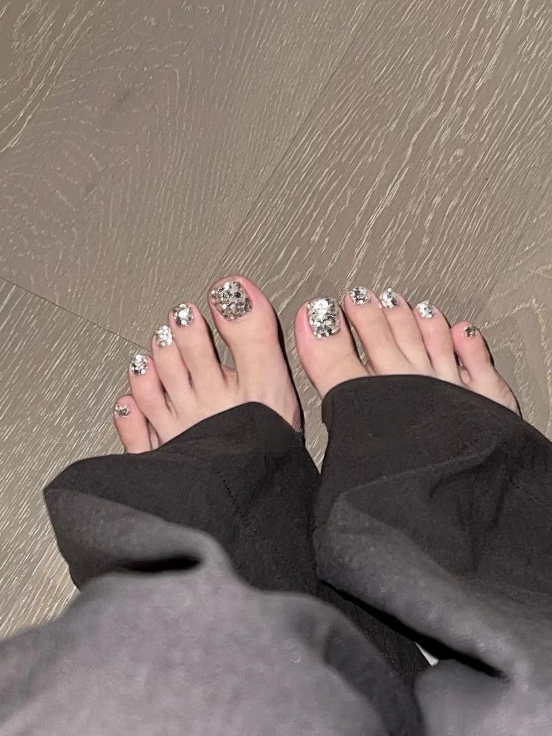 Handmade Glitter Toe Nail Press-Ons – Sparkling Pedicure Set