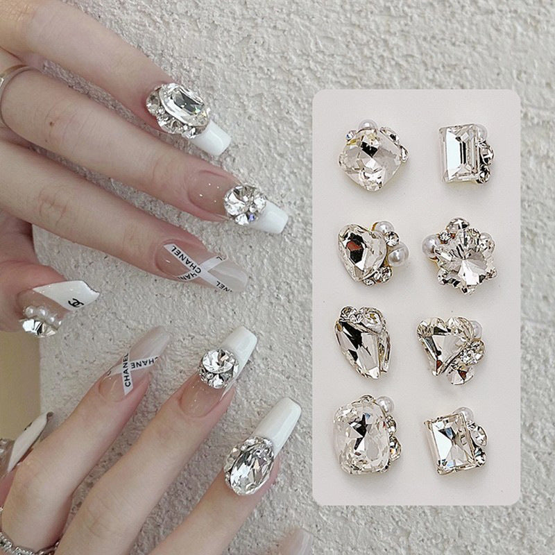 (10 pieces) New Manicure Stack Diamond Super Flash Versatile Pearl Crystal Diamond Manicure Decoration