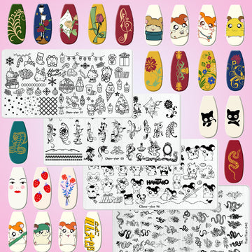 Nail Stamping Plate Set — DIY Nail Art Tools with Multiple Designs, Series 2