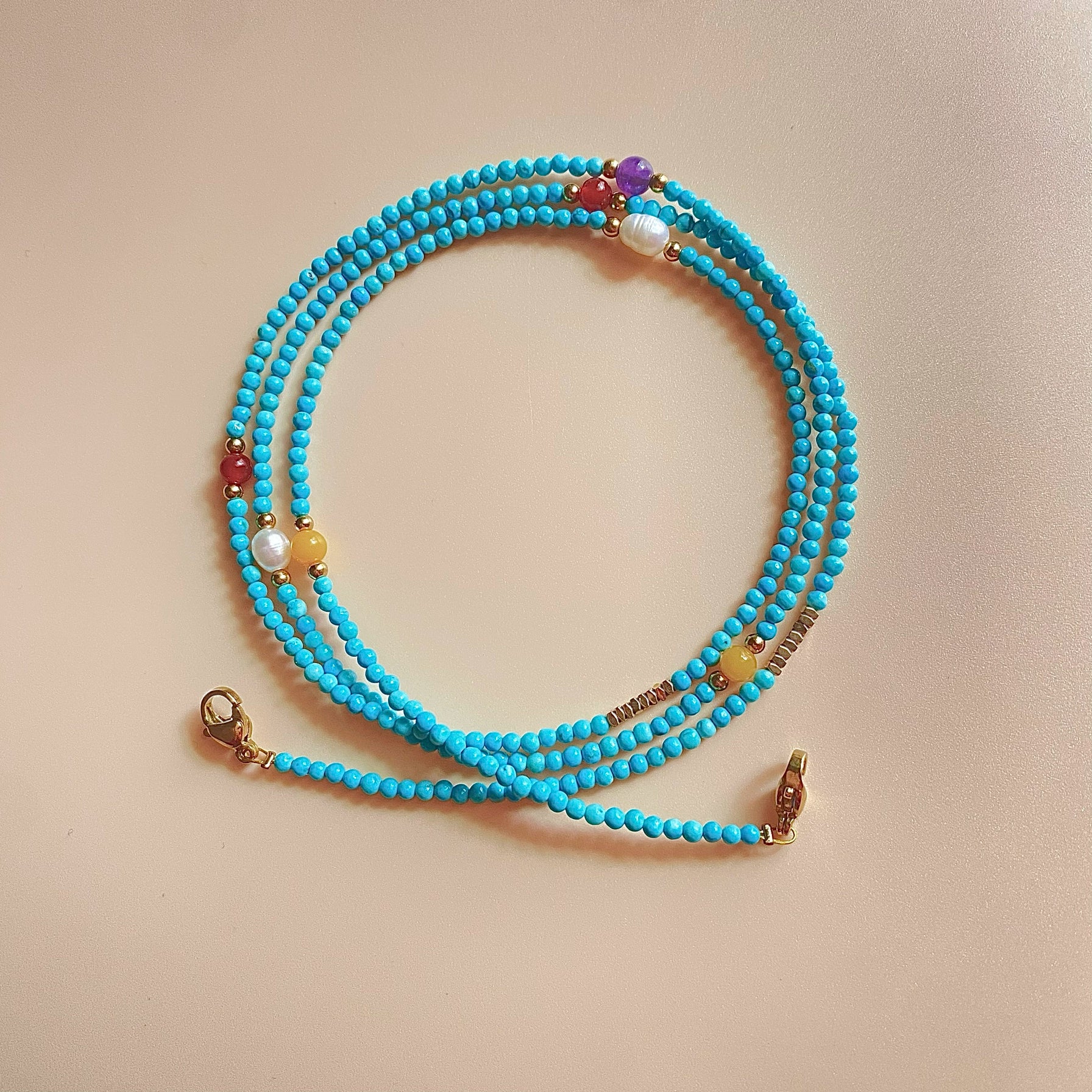 Natural Stylish Turquoise Glasses Chain, Necklace & Earphone Holder