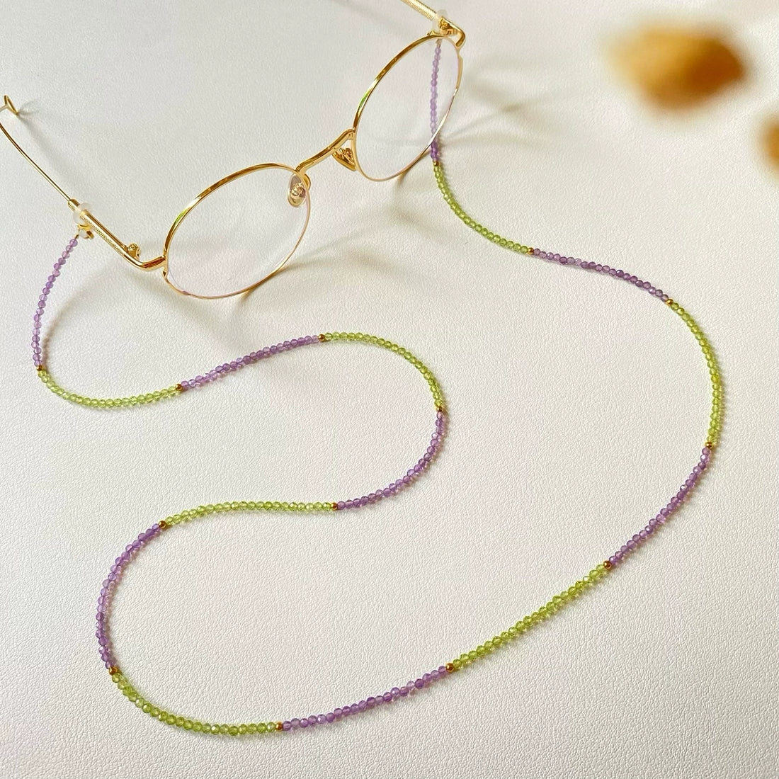 Natural Amethyst Glasses Chain – 3-in-1 Necklace & Headphone Holder
