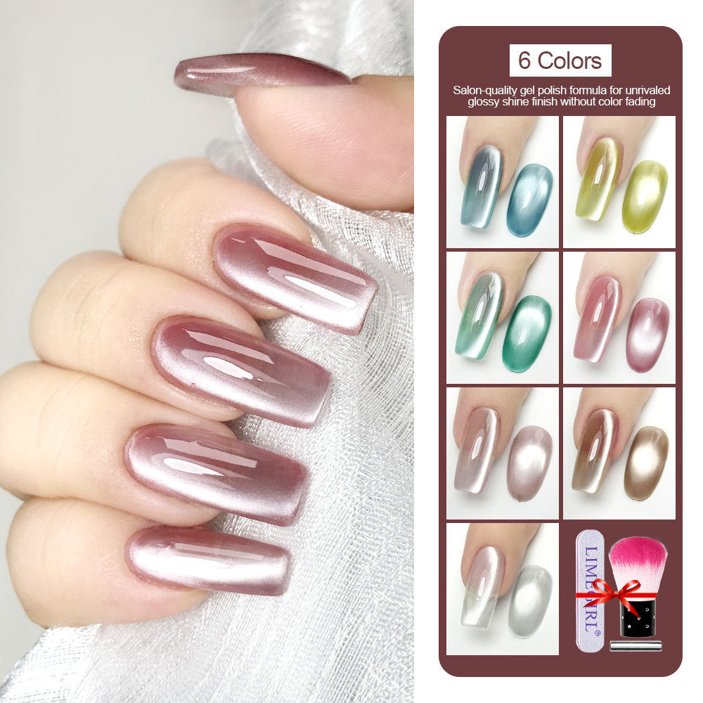 7-Color Porcelain White Cat Eye Gel Set – Autumn & Winter Collection