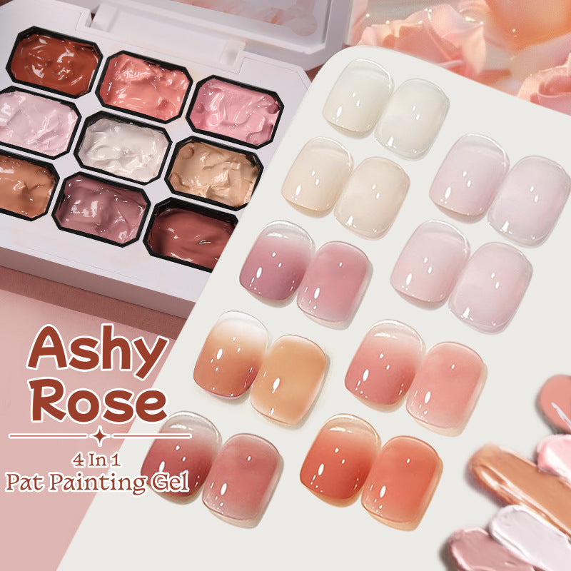 4 in 1 Pat Painting Gel Nail Art 9-Grid Blush Solid Gel