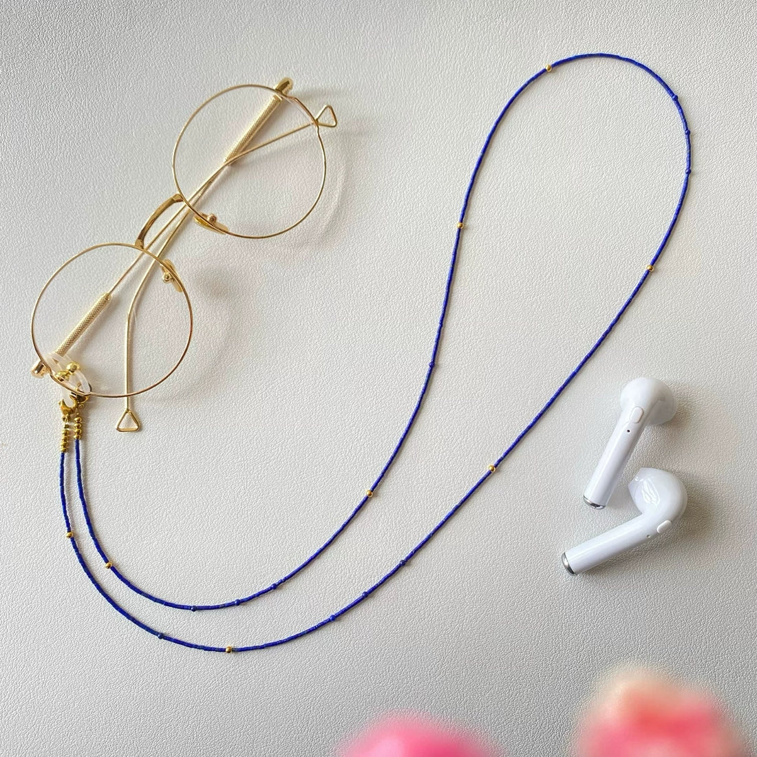 Natural Lapis Lazuli Ultra-Fine Glasses Chain, Necklace & Earphone Holder