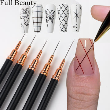 5-Piece Ultra-Fine Nail Art Liner Brush Set – Detail Painting Nail Art Tool Kit
