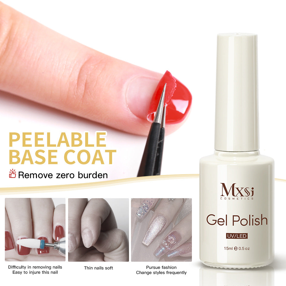Peel-Off Base Gel Nail Polish – Easy Removal Protective Practice Gel for Beginners
