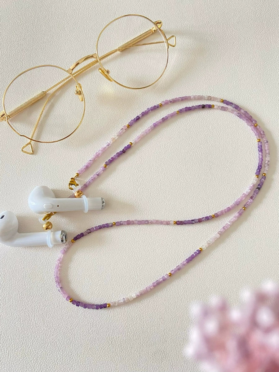 Natural Gradient Sugilite Glasses Chain – Necklace & Earphone Holder