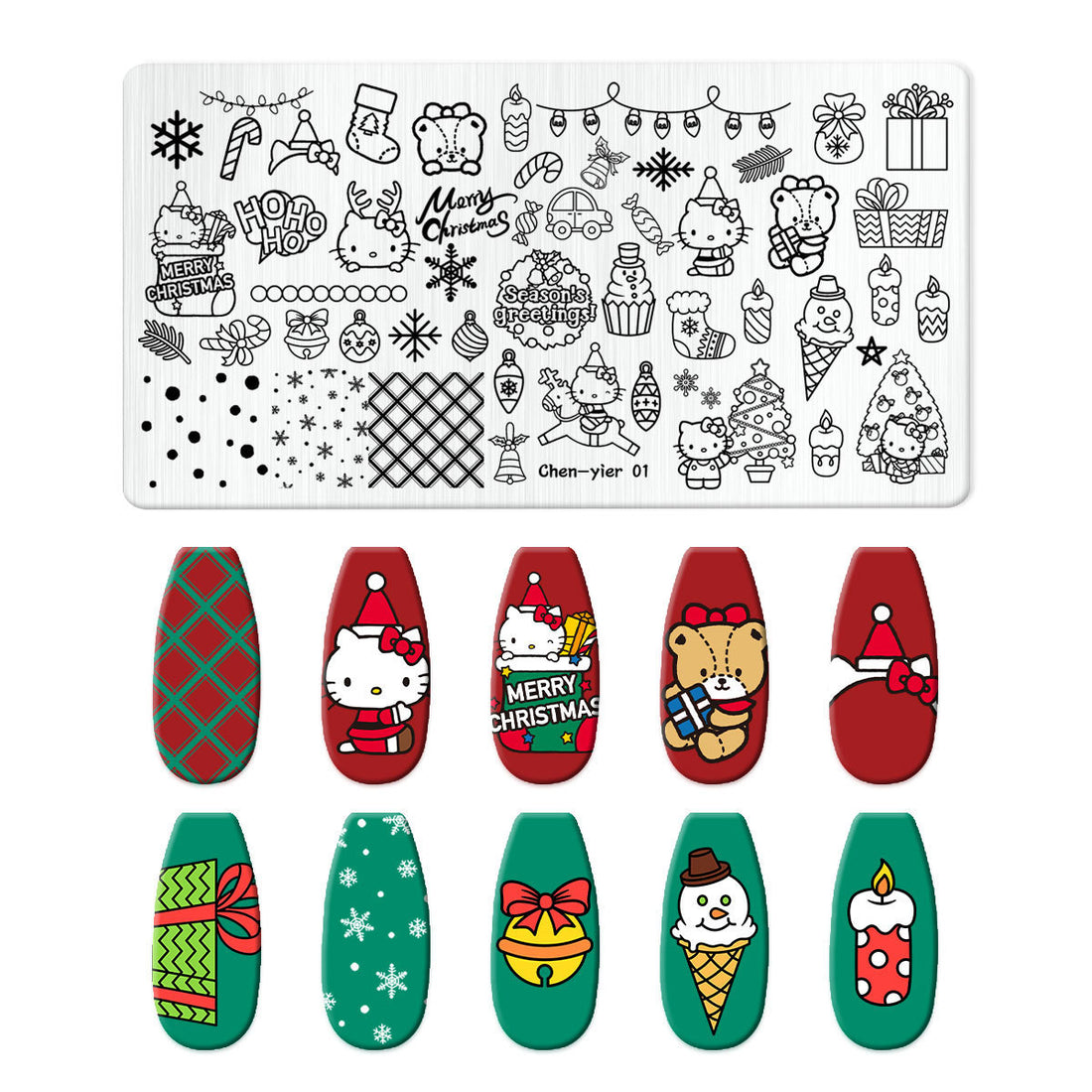 Nail Stamping Plate Set — DIY Nail Art Tools with Multiple Designs, Series 2