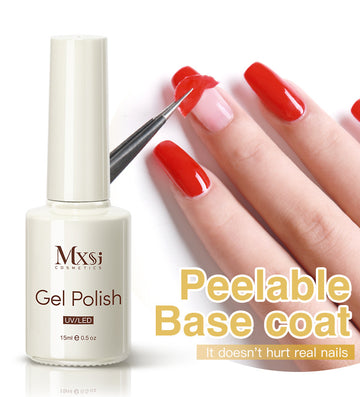 Peel-Off Base Gel Nail Polish – Easy Removal Protective Practice Gel for Beginners