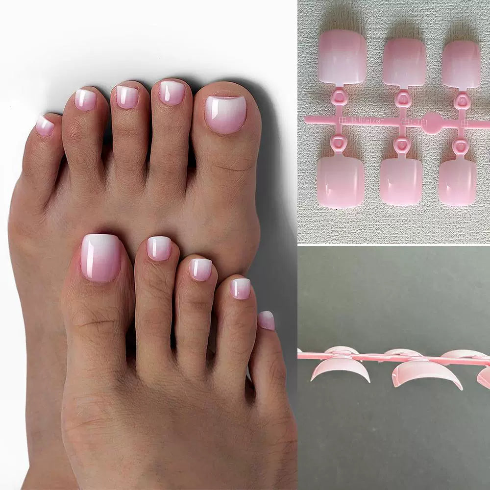 French Style Press-On Toe Nails – 120pcs Bag