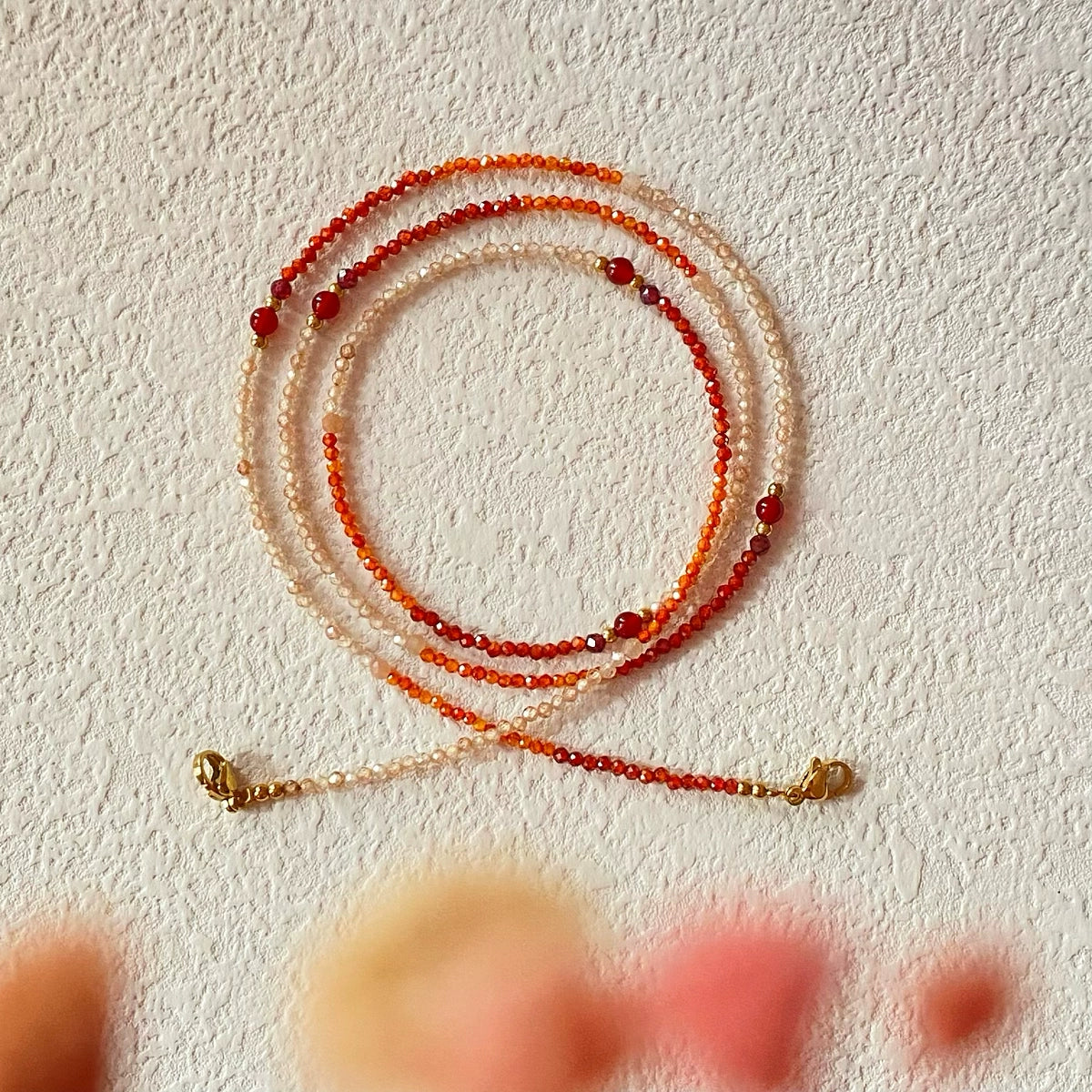 Natural Sunstone & Zircon Glasses Chain, Necklace & Earphone Holder