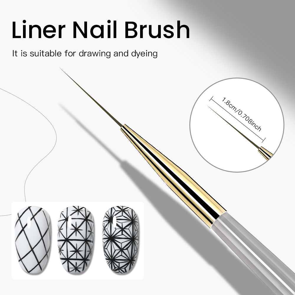 Ultra-Fine Nail Art Liner Brush – French Tip & Fine Line Painting Tool