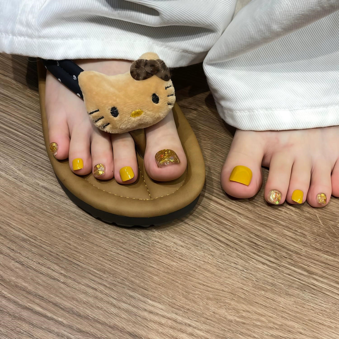 Summer Color-Block Toe Nail Press-Ons – Handmade Pedicure Set