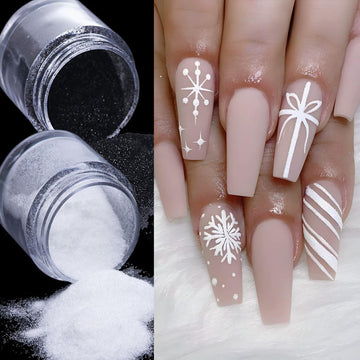 3-Color Nail Art Glitter  – Black White Clear Crystal Sand