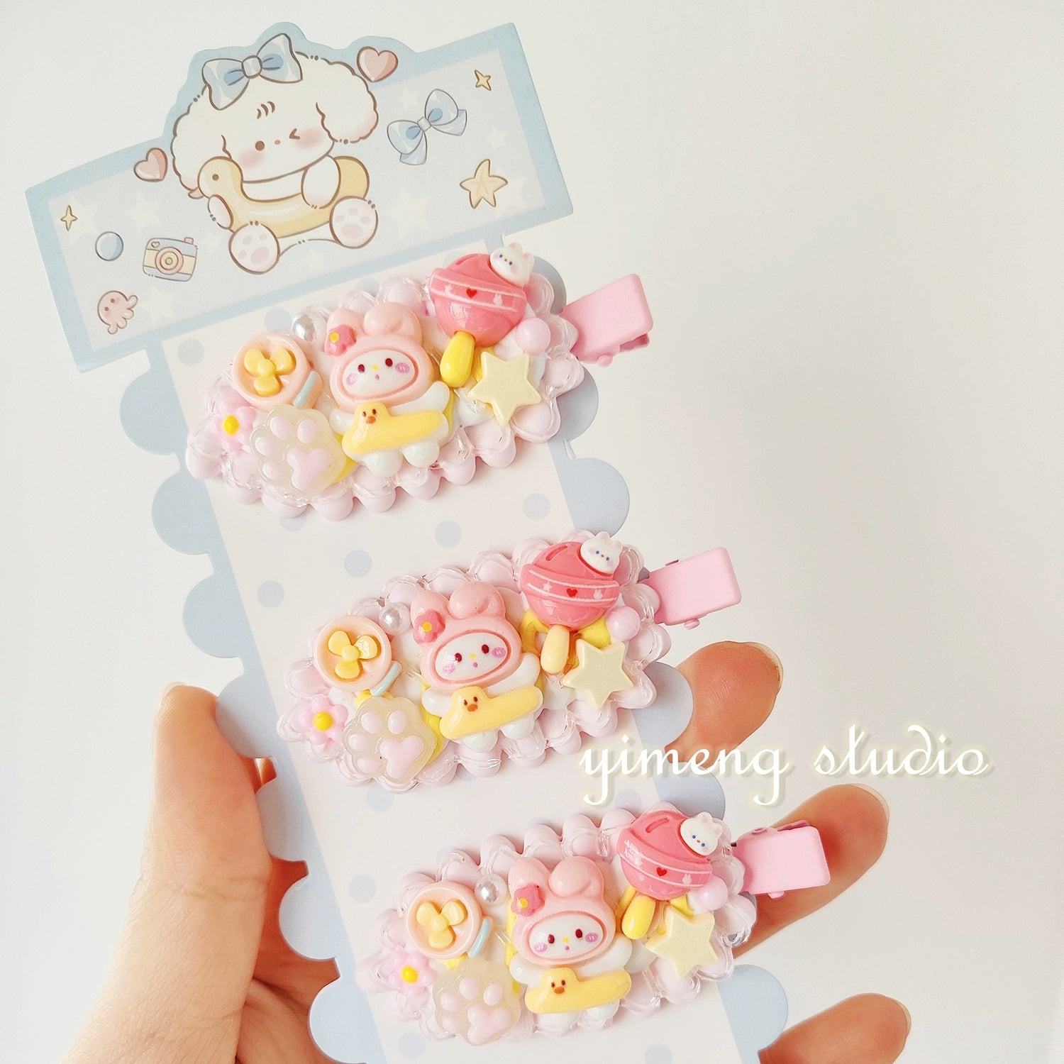 Kawaii Handcrafted Cream Glue Hair Accessory