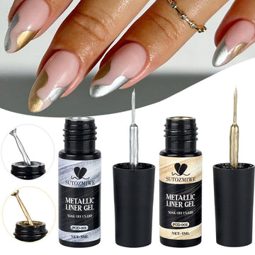5ml Metallic Liner Gel Nail Polish – Gold & Silver Painting Gel