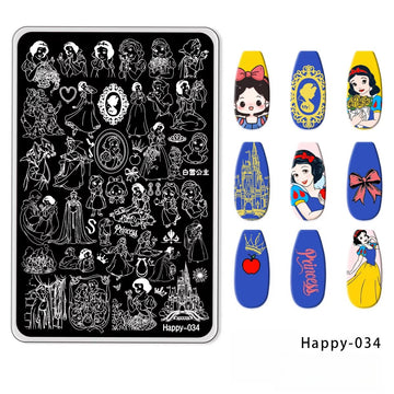 Fairytale Princess Nail Art Stamping Plate – Snow White Castle Design Transfer Tool