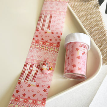Pink Nail Art Transfer Paper Cute Style Nail Art Jewelry Illustration Combination Picture Wearing Nail Art Sticker