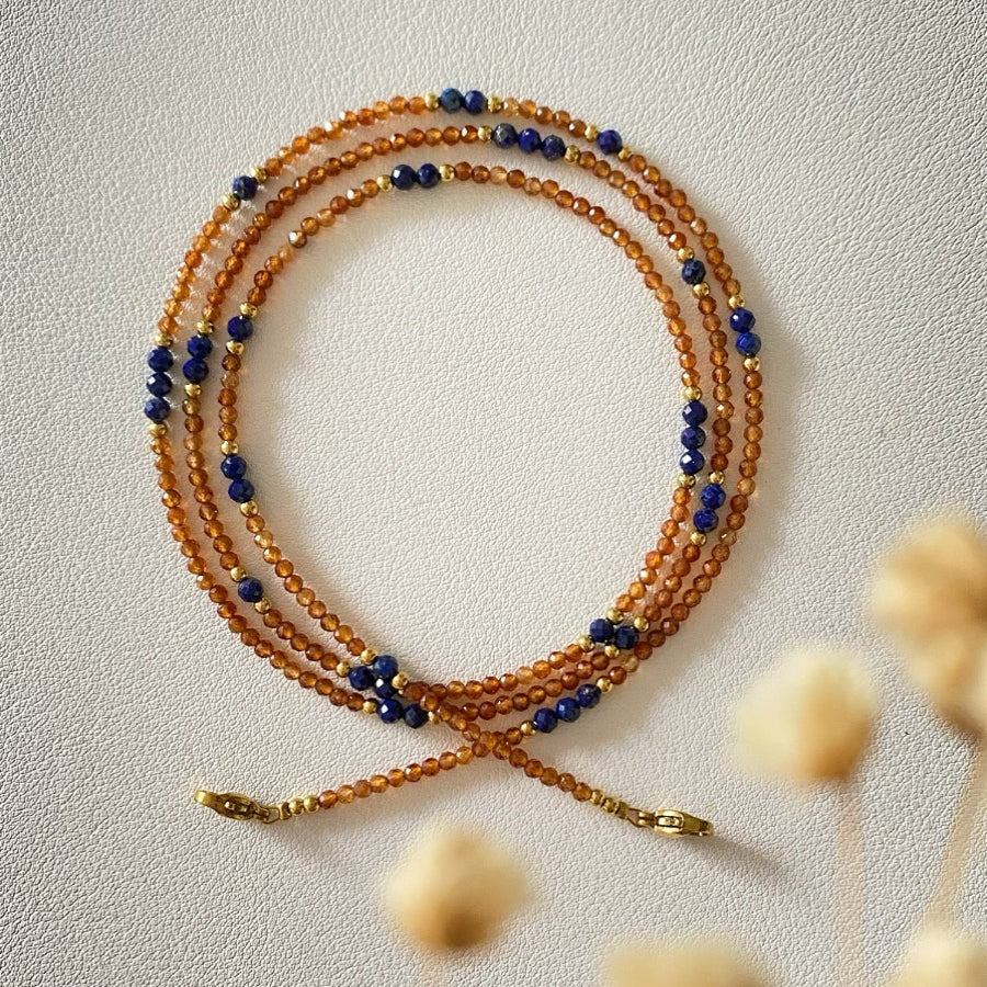 Natural Spessartine Garnet Glasses Chain – Handmade Necklace & Earphone Holder