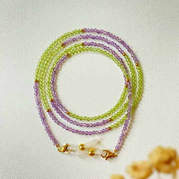 Natural Amethyst Glasses Chain – 3-in-1 Necklace & Headphone Holder