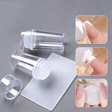 Silicone Nail Stamper for French Manicure with Cap, Nail Art Stamping Tool